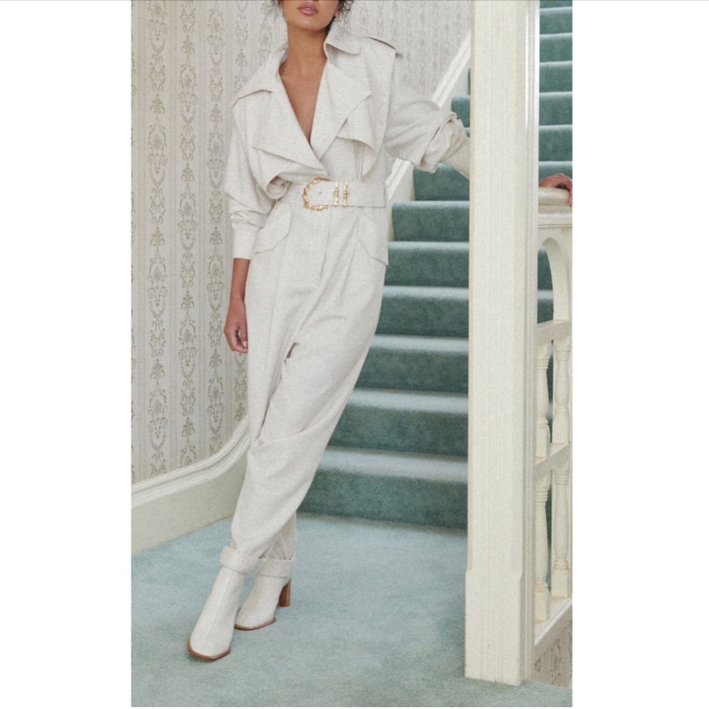 Acler Hanbury Belted Cotton-Blend Jumpsuit $470 EUC Sz 6 - Picture 4 of 4